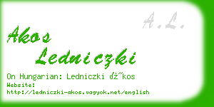 akos ledniczki business card